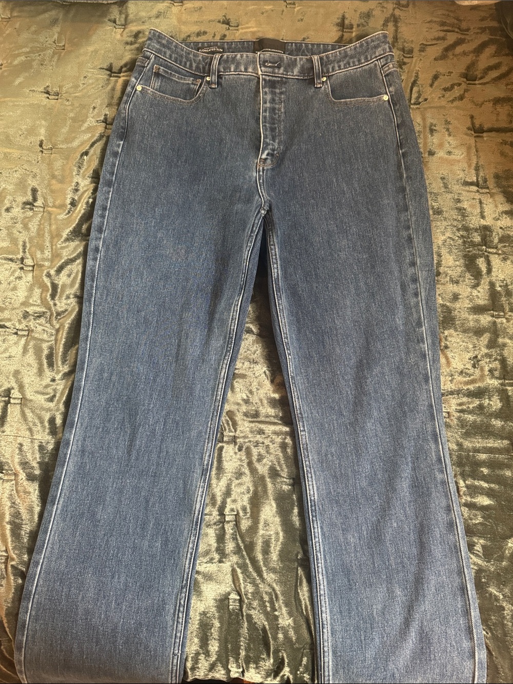 White House Black Market Women’s Straight Jeans in Medium Blue